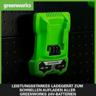 Akumulátor a nabíječka Greenworks 24V - originální akumulátor a nabíječka Greenworks pro všechno zahradní a elektrické nářadí 24